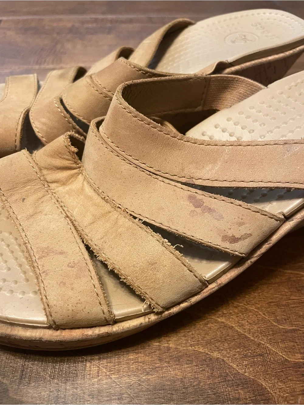 Crocs Women's A-Leigh Cork Wedge strappy Summer Sandals size 9